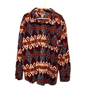 Wrangler Wrancher Fleece Shirt South Western Print Long Sleeve Womens 3XL